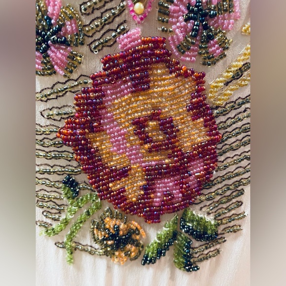 TRACY REESE Silk Chiffon Beaded Dress w/Slip NWT 12 - Picture 11 of 16